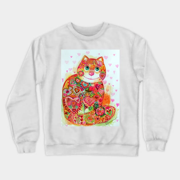 Heart cat Crewneck Sweatshirt by CATS ART